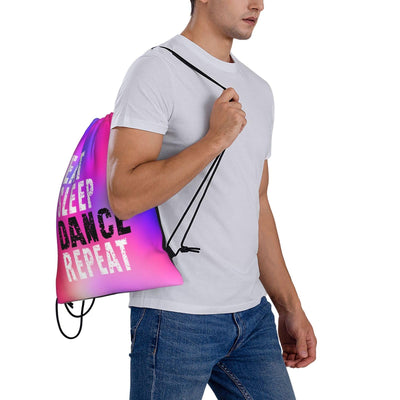 Gymnastics Drawstring Backpack Light Gym String Bag Pink Water Resistant Sackpack Sport Yoga Daypack For Womens Mens