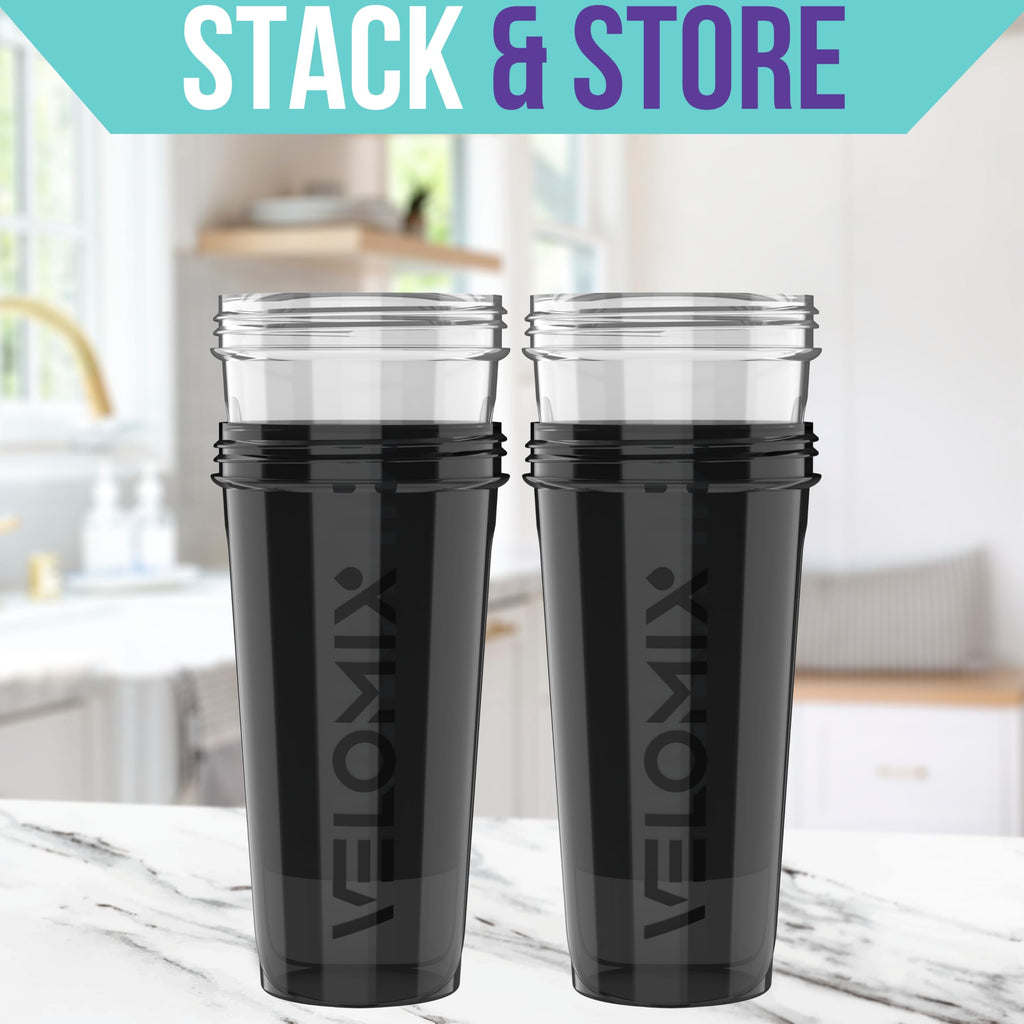 VELOMIX -4 PACK- 28 oz Protein Shaker Bottle for Protein Mixes - 4x Wire Whisk | Leak Proof Shaker Cups for Protein Shakes | Protein Shaker Bottle Pack | Protein Shake Cup (Brown)