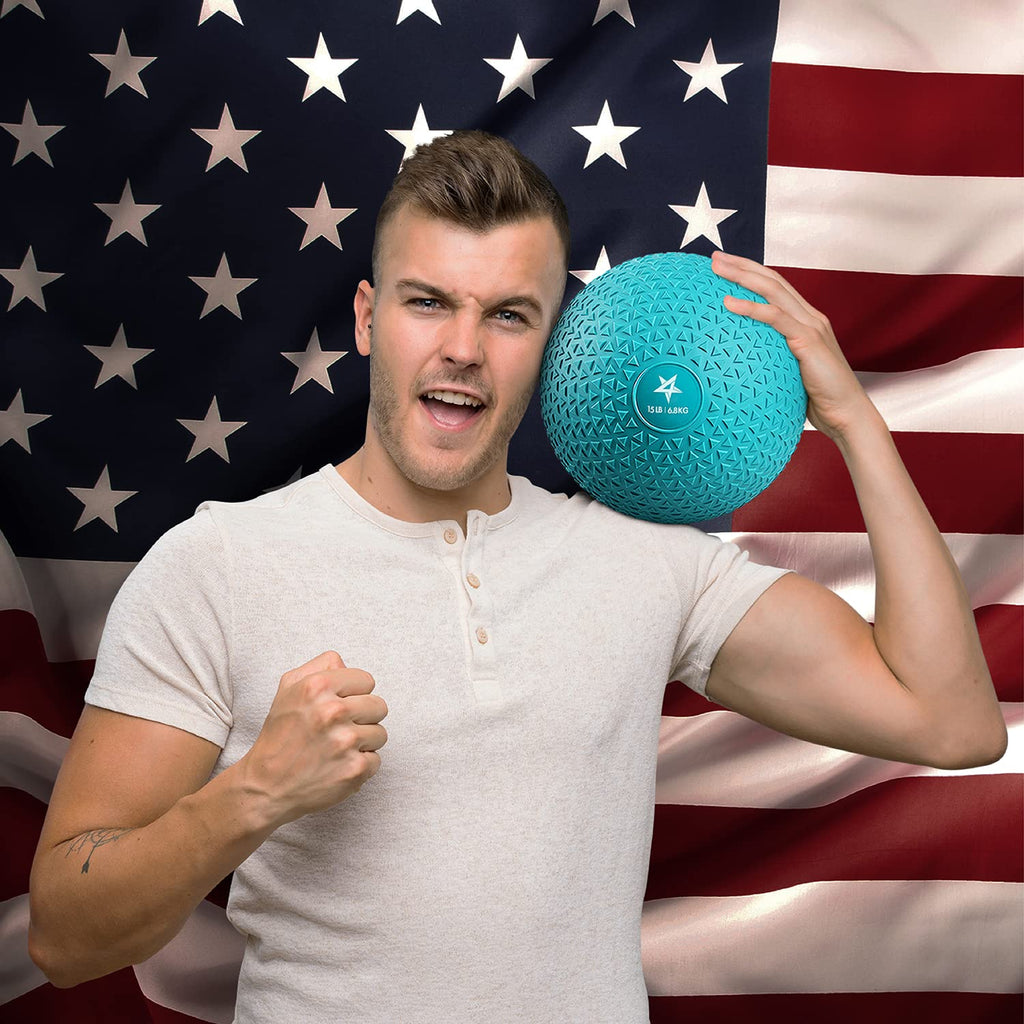 Yes4All Upgraded Fitness Slam Medicine Ball 10lbs for Strength, Power Workout | Exercise, Workout Ball | Orange Beast