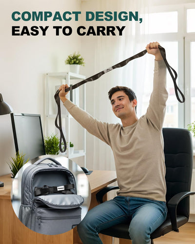 Trideer Stretching Strap Yoga Strap Physical Therapy for Home Workout, Exercise, Pilates and Gymnastics, 10 Loops Non-Elastic Stretch Bands with Aesthetic Packaging for Women & Men