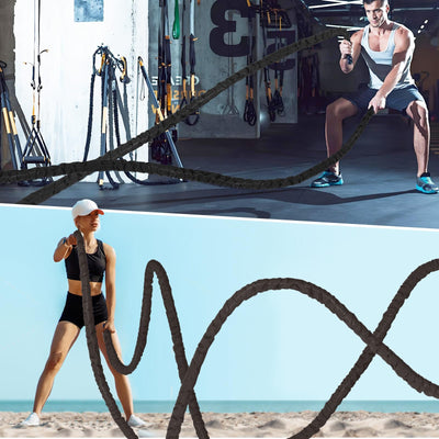 Battle Rope 1/1.26/1.5/2 Inch Diameter,Pink 30FT/40FT/50FT Exercise Workout Ropes for Home Gym Heavy Weighted Training Rope for Working Out