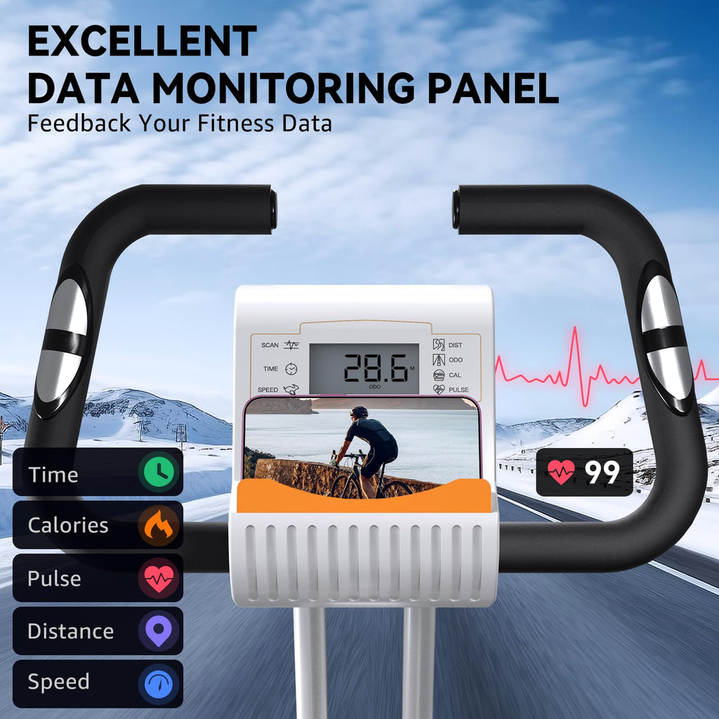 Foldable Exercise Bike Stationary Bikes for Home, 5 IN 1 Indoor Workout Bike, Cycling Bike with 16-Level Quiet Magnetic Resistance, 6.6 LBS Flywheel and 300LBS Capacity, 2025 Designed 817 X-bike