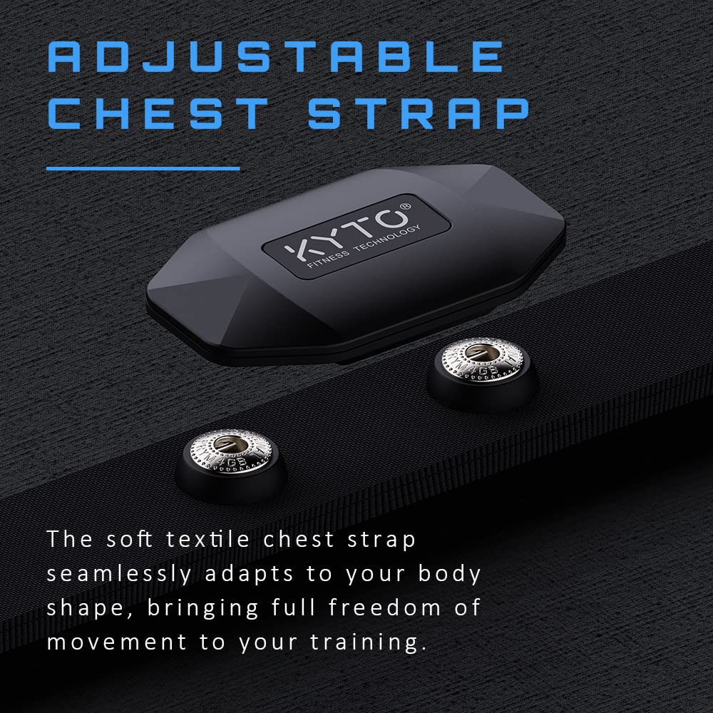 KYTO Heart Rate Monitor Chest Strap, ANT+/ Bluetooth, Compatible with iOS/Android APPs, Cycling/Yoga/Basketball/Running/Fitness Exercise/Boxing
