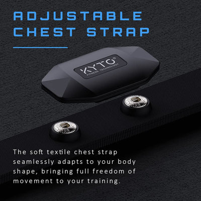KYTO Heart Rate Monitor Chest Strap, ANT+/ Bluetooth, Compatible with iOS/Android APPs, Cycling/Yoga/Basketball/Running/Fitness Exercise/Boxing