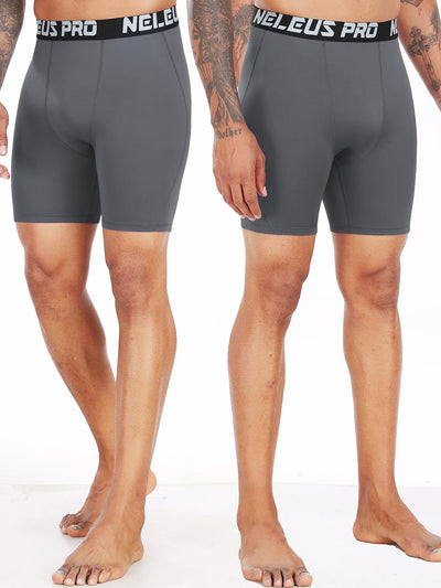 NELEUS 3 or 6 Pack Compression Shorts for Men Spandex Sport Shorts Running Athletic Workout Performance Baselayer Underwear