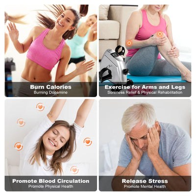 Mini Exercise Bike, AGM Under Desk Bike Pedal Exerciser Foot Cycle Arm & Leg Pedal Exerciser with LCD Screen Displays