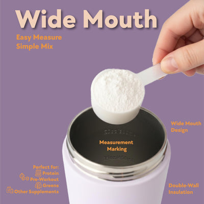 Paradise Shaker Bottle 24 oz, Insulated Stainless Steel Protein Shaker, Dishwasher Safe, with Lid Brush & Protective Boot, Leakproof Twist-Off Chug Cap, Sage Green, Tahoe Mist