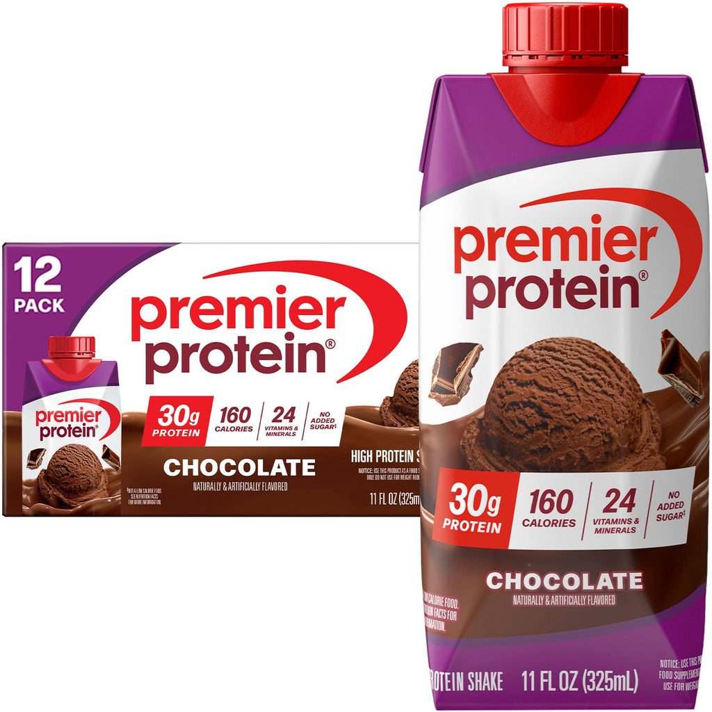 Premier Protein Shake, Vanilla, 30g Protein, 1g Sugar, 24 Vitamins & Minerals to Support Immune Health, 11 fl oz, Pack of 12 (Packaging May Vary)