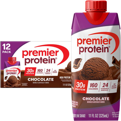 Premier Protein Shake, Vanilla, 30g Protein, 1g Sugar, 24 Vitamins & Minerals to Support Immune Health, 11 fl oz, Pack of 12 (Packaging May Vary)