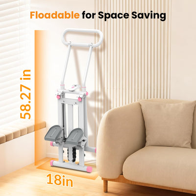 HXD-ERGO Stair Stepper, Upgrade 6-Level Resistance Stair Master with Adjustable Handlebar, Folding Stair Climber Workout Machine