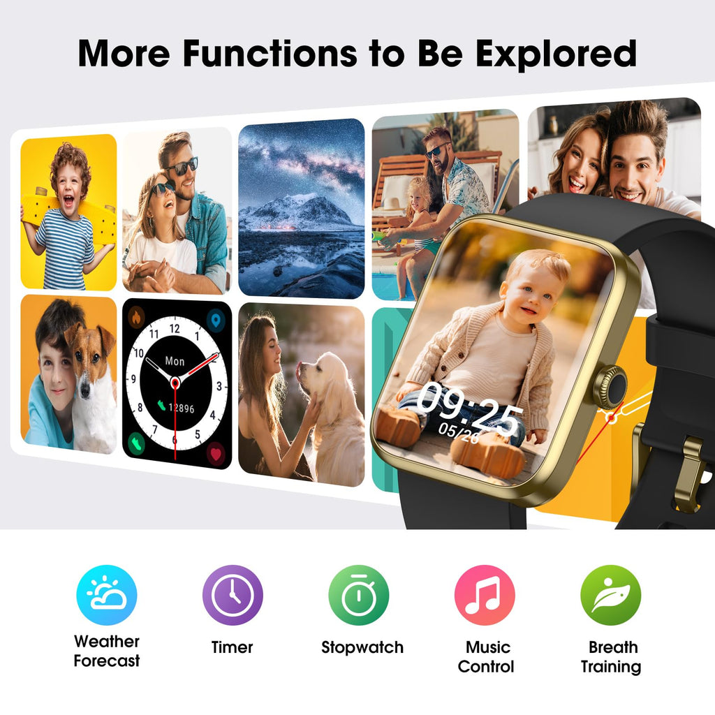 Smart Watch for Women Men, Fitness Tracker Watch with Heart Rate Monitor, Sleep, Blood Oxygen Tracker, 5ATM Waterproof Smartwatch Sports Watch Compatible with Android iOS Phones Step Calories Counter