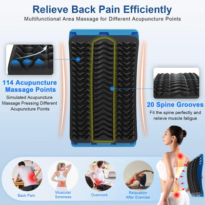 Back Stretcher for Lower Back Pain Relief, 3 Level Adjustable Lumbar Back Cracker Board, Back Cracking Device, Back Massager for Scoliosis, Spine Decompression