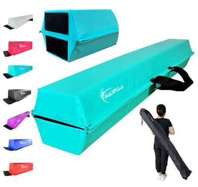 MARFULA Balance Beam - Folding Floor Gymnastics Equipment for Kids, Non Slip Base - 6 FT to 10 FT for Home Gym Use
