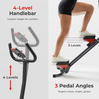 Sunny Health & Fitness Stair Stepper w/Handlebar, Extended Step Range Climber Machine for Legs, Core and Glute Workouts, Connection with Free SunnyFit App