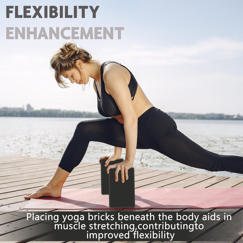 9"x6"x3" Yoga Blocks, Soft Non-Slip Surface Premium Foam Blocks, Supportive, Lightweight, Odor Resistant, Yoga Accessories for Pilates Meditation General Fitness Stretching Toning
