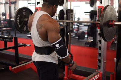 Gymreapers Elbow Sleeves for Weightlifting Powerlifting and Bench Press Support and Compression for Tendonitis Pain Relief 5mm Neoprene Training Gear for Men and Women
