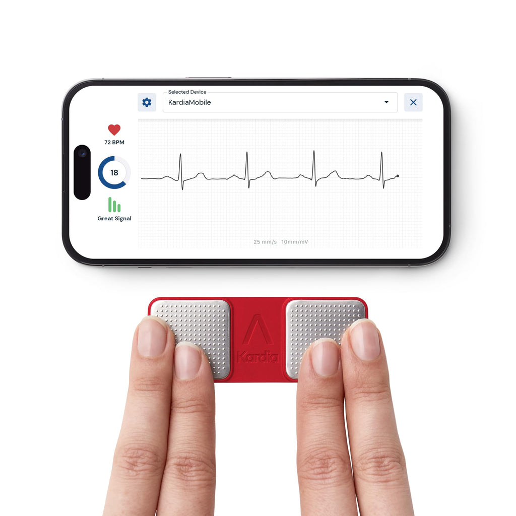 KardiaMobile 1-Lead Personal EKG Monitor – Record at Home – Detects AFib & Irregular Arrhythmias – Easy Results in 30 Seconds – Works w/Most Smartphones