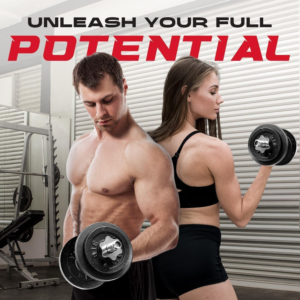 Yes4All Old School Adjustable Dumbbell Set with Weight Plates, Star Lock Collars/Connector, 40lbs to 200lbs Adjustable Weight Plates Set