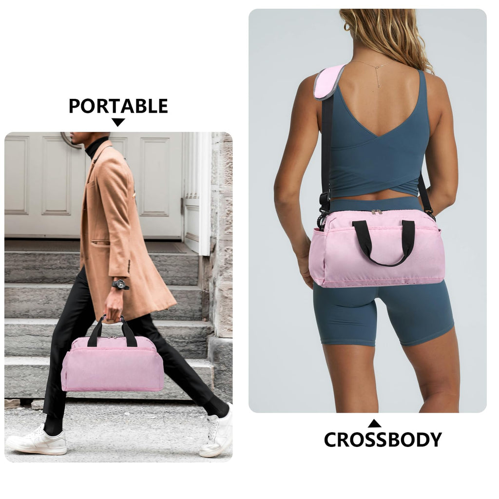 14 inch Small Gym Bag for Women & Men, Mini Duffel Bag for Travel Sports Lightweight Carry On Bag (Light Green)