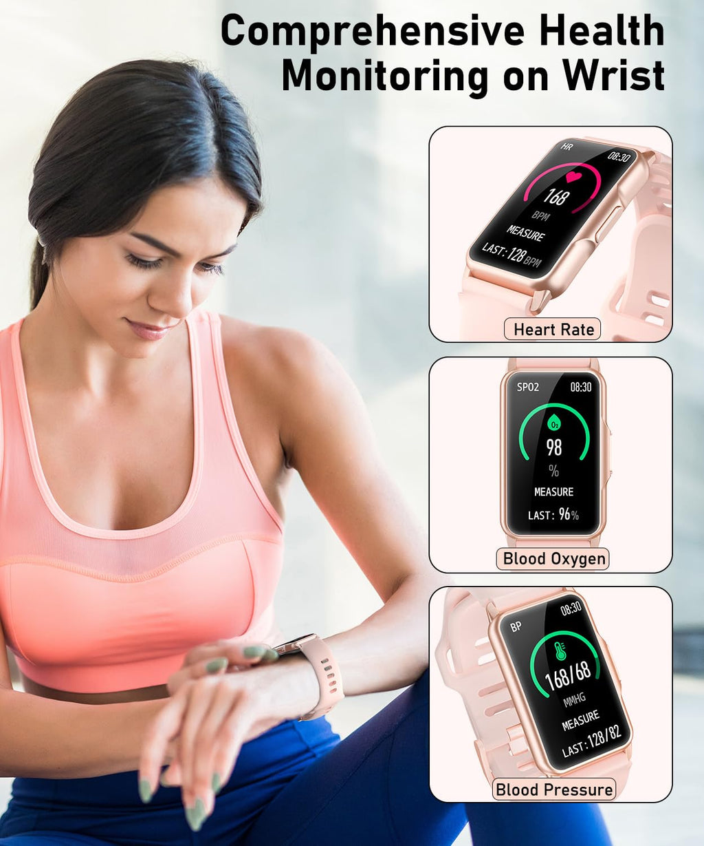 Smart Watch Fitness Tracker with 24/7 Heart Rate, Blood Oxygen Blood Pressure Monitor Sleep Tracker 120 Sports Modes Activity Trackers Step Calorie Counter IP68 Waterproof for Andriod iPhone Women Men