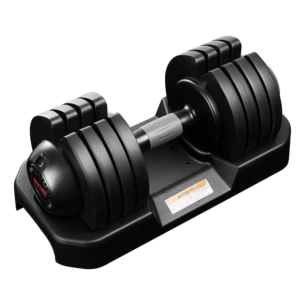 52LBS Single/Pair Adjustable Dumbbells Set Premium Rubber Coated Dumbbell Set with Secure Locking Mechanism for Safe & Customizable Strength Training
