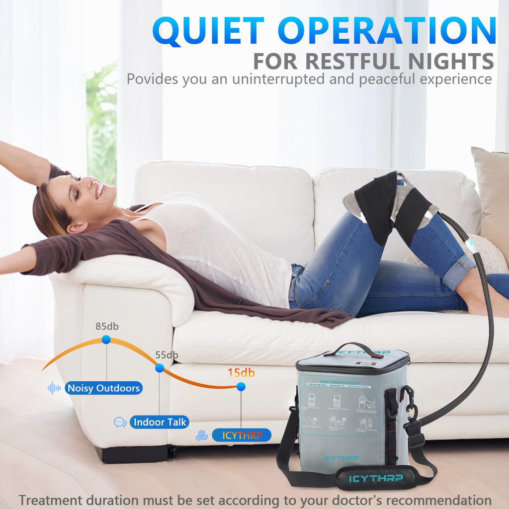 Cold Therapy Machine with Programmable Timer, Portable Ice Machine for Knee After Surgery, Knee Replacement Recovery System for Pain Relief with Compression Pad