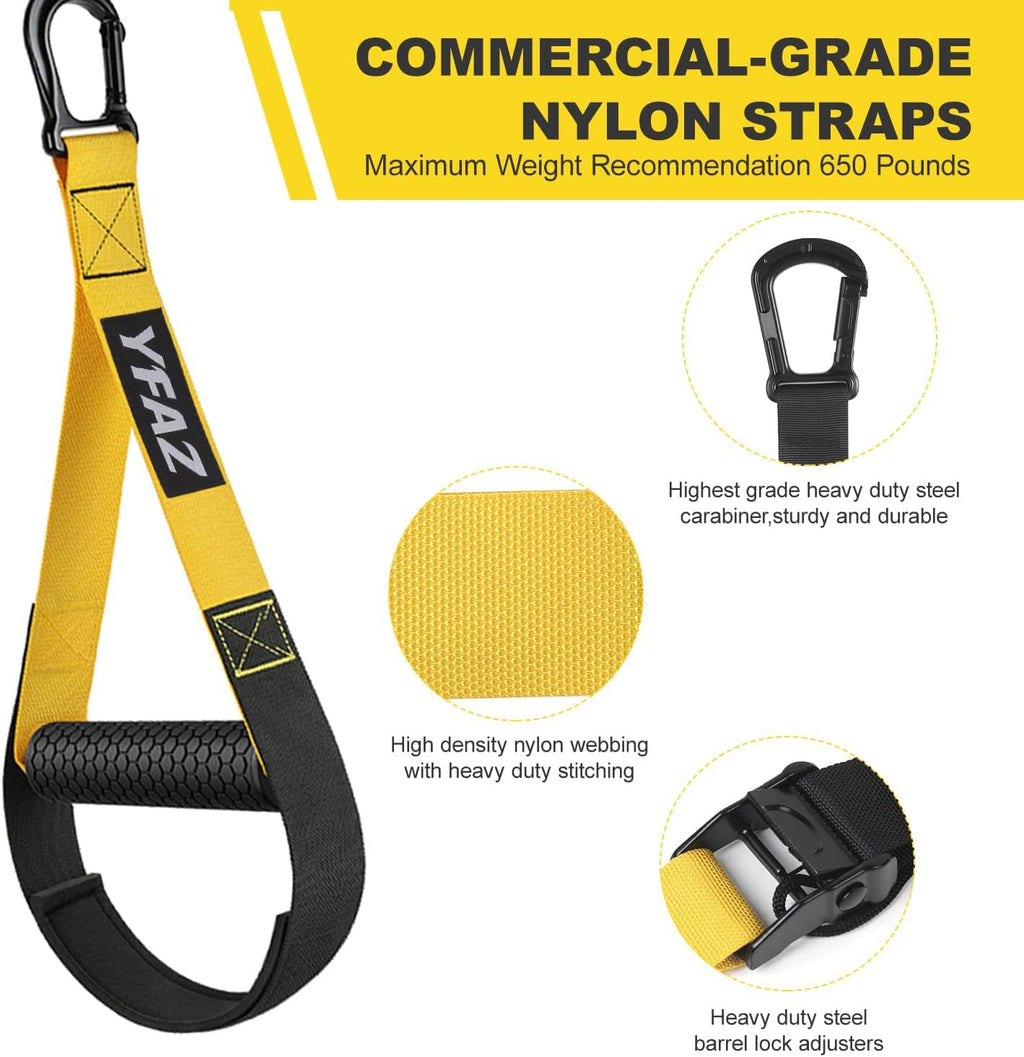 Home Resistance Training Kit for All Levels, Suspension Trainer Straps With Handles For Full Body Workouts at Home, Includes Door Anchor And Mesh Bag for Gym,Outdoor,Travel