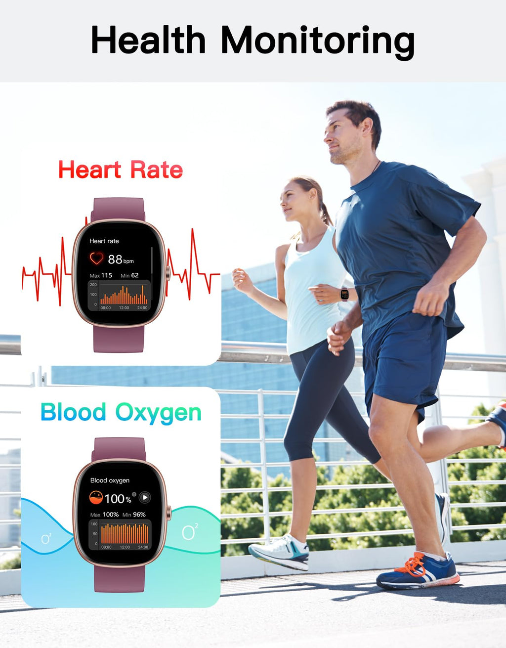 Fitness Tracker 2025 Ver. (Answer/Make Calls), 1.85" Smart Watch Fitness Watches for Women Men with 24/7 Heart Rate Blood Oxygen Monitor Sleep Tracker 100+ Sport Modes IP68 Waterproof (Pink)