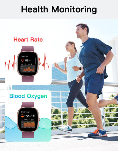 Fitness Tracker 2025 Ver. (Answer/Make Calls), 1.85" Smart Watch Fitness Watches for Women Men with 24/7 Heart Rate Blood Oxygen Monitor Sleep Tracker 100+ Sport Modes IP68 Waterproof (Pink)