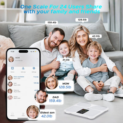 Lepulse Scale for Body Weight, Smart Digital Bathroom Weight Scale with BMI Muscle Mass 20 Body Composition Metrics,4.68"Large Display Body Fat Scales, Heart Rate, Accurate Bluetooth Weighing with App