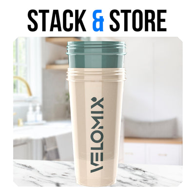 VELOMIX -2 Pack- 28 oz Protein Shaker Bottles for Protein Mixes - 2x Wire Whisk | Leak Proof Shaker Cups for Protein Shakes | Protein Shaker Bottle Pack (Black/Transparent)