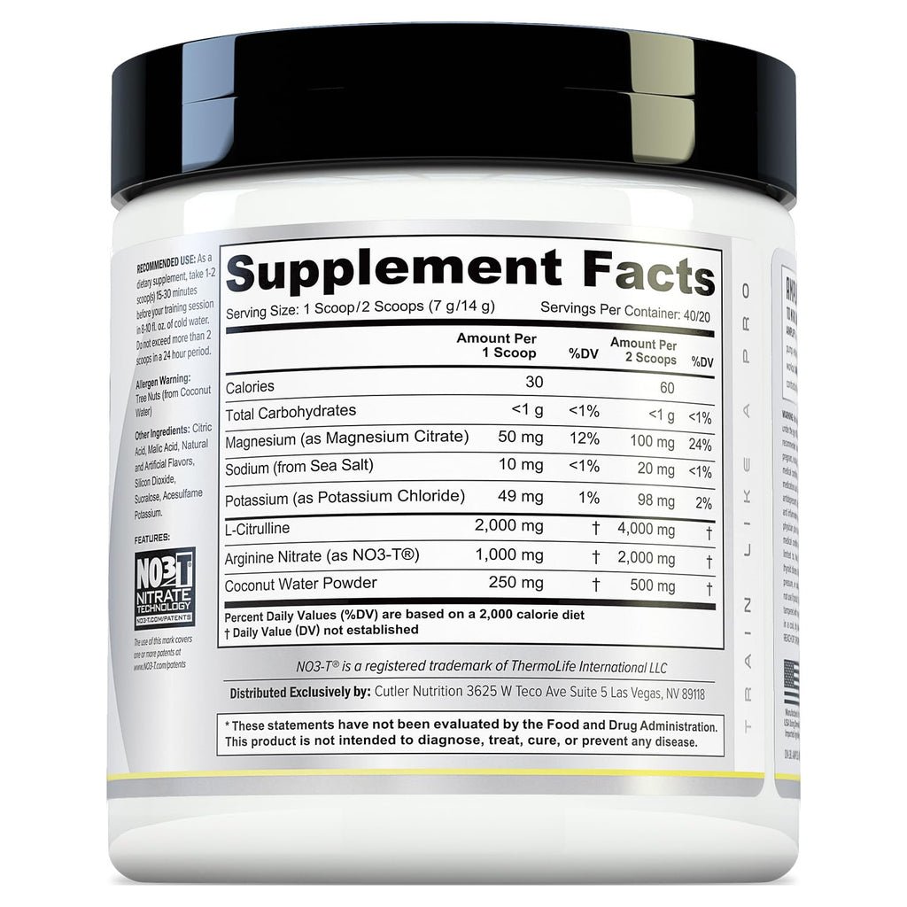 Cutler Nutrition Amplify Pump Pre Workout Caffeine Free Nitric Oxide Booster containing Arginine and Citrulline Pre-Workout for Maximum Pumps Sour Lemonade Flavor