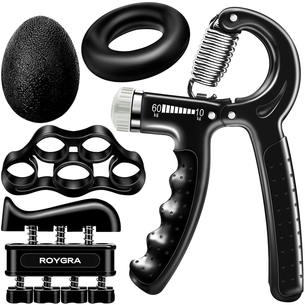 roygra Grip Strength Trainer (5 Pack), Forearm Strengthener Exerciser, Hand Strengthening Devices, Finger Strengthener, Workout Exercise Fitness Equipment, Baseball Climbing Calisthenics Basketball