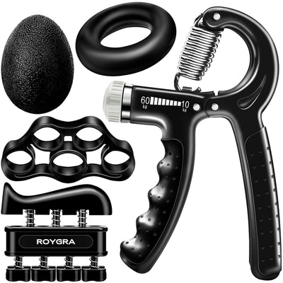 roygra Grip Strength Trainer (5 Pack), Forearm Strengthener Exerciser, Hand Strengthening Devices, Finger Strengthener, Workout Exercise Fitness Equipment, Baseball Climbing Calisthenics Basketball