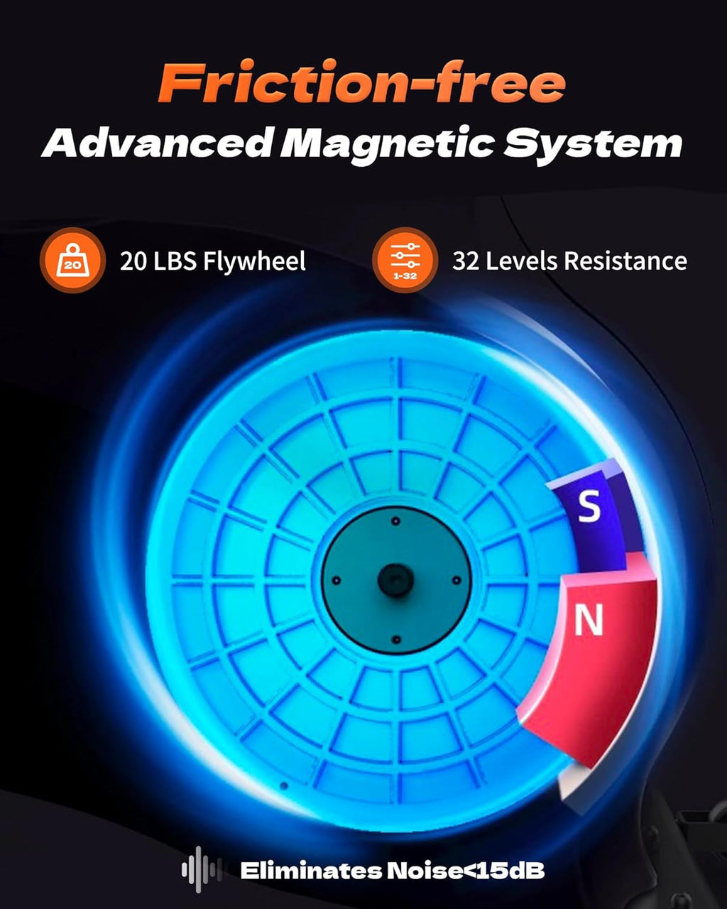 GYMOST Elliptical Machine, Elliptical Exercise Machine for Home with Hyper-Quiet Magnetic Drive System, Elliptical Trainer with 32 Resistance Levels, Large LED Monitor