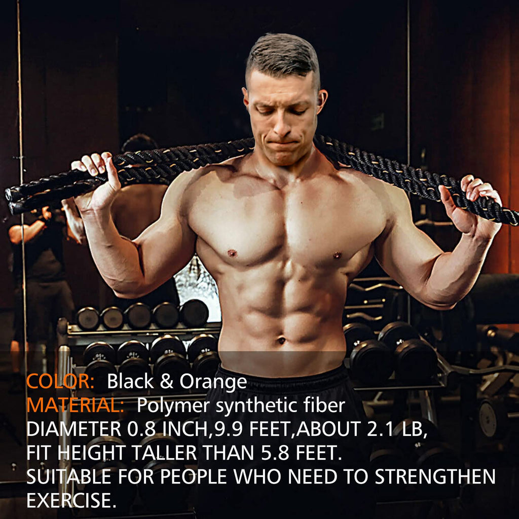 Heavy Jump Ropes for Fitness 2LB/3LB/5LB,Weighted Adult Skipping Rope Exercise Battle Ropes for Men & Women,Total Body Workouts, Power Training in Gym to Improve Strength and Building Muscle