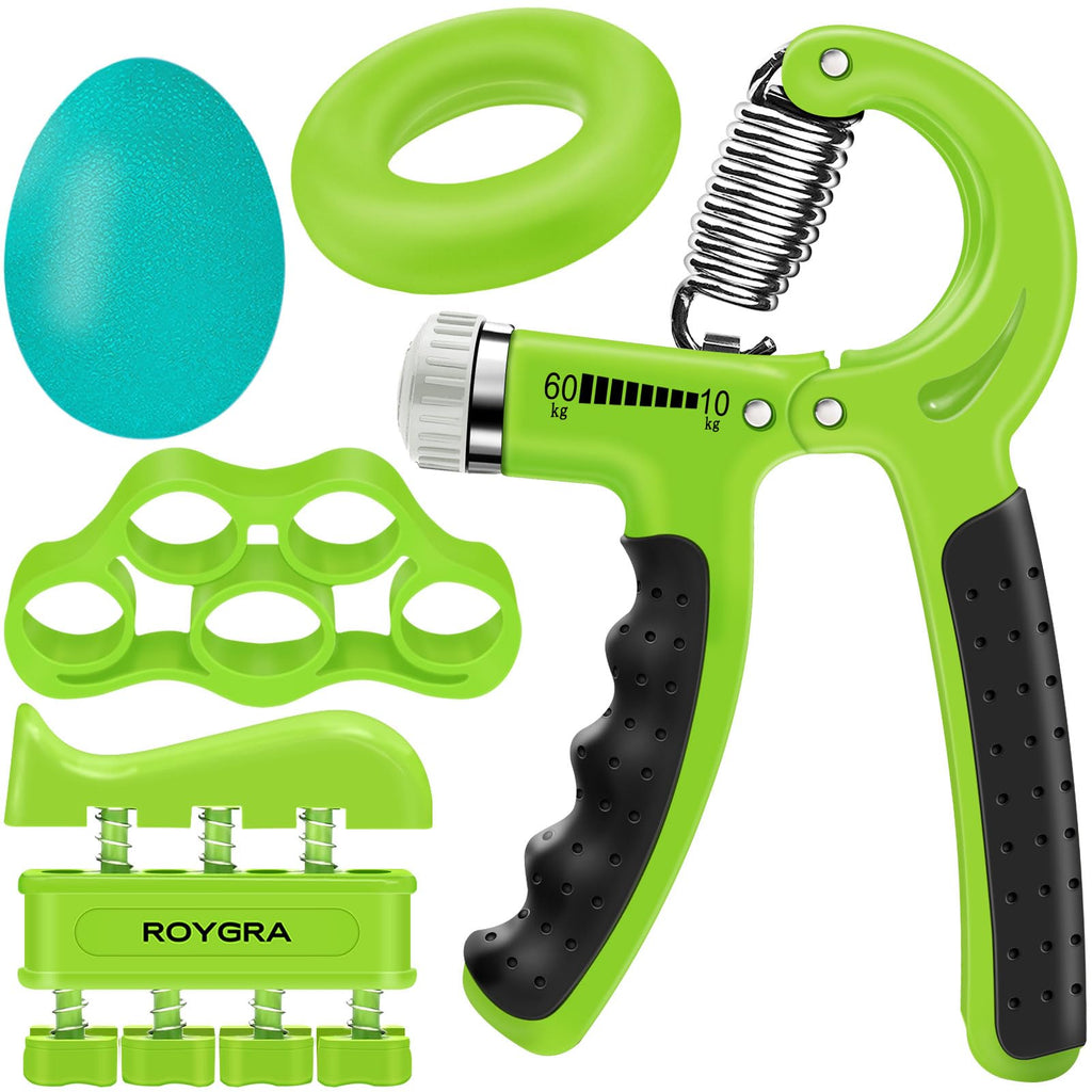 roygra Grip Strength Trainer (5 Pack), Forearm Strengthener Exerciser, Hand Strengthening Devices, Finger Strengthener, Workout Exercise Fitness Equipment, Baseball Climbing Calisthenics Basketball