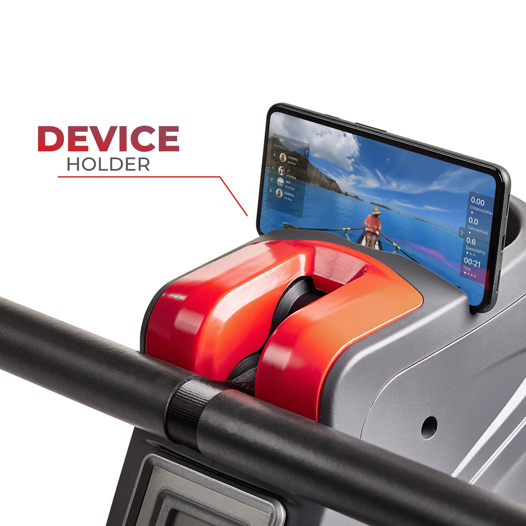 Sunny Health & Fitness Multi-Function Premium Magnetic Rowing Machine, Bicep Curls, Upward Rows, Seated Rows, Foldable Slide Rails, Digital Monitor, Optional Free SunnyFit App Connection