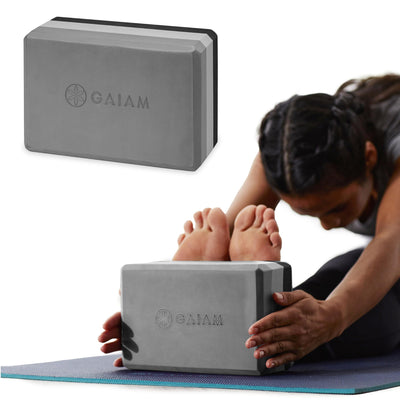 Gaiam Yoga Block - Supportive Latex-Free Eva Foam - Soft Non-Slip Surface with Beveled Edges for Yoga, Pilates, Meditation - Yoga Accessories for Stability, Balance, Deepen Stretches