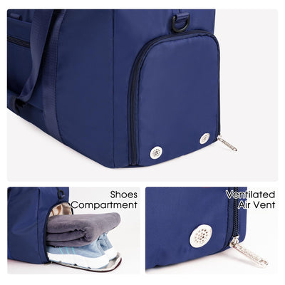 Ceneda 20" Gym Bag for Women with Wet Pocket & Shoe Compartment, Lightweight Duffel Waterproof Carry On Duffle for Travel, Yoga, Overnight (Green)