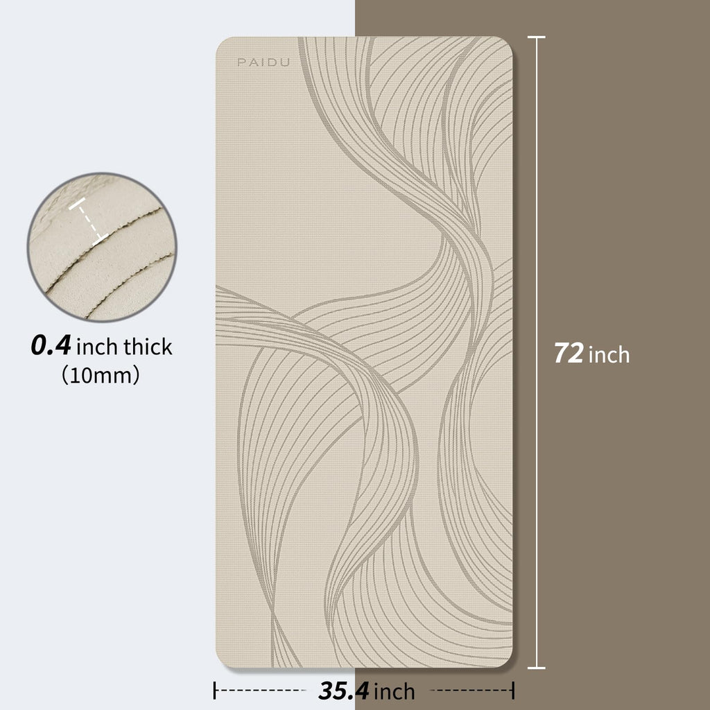 Large Yoga Mat-72’x36’x0.4’ Extra Width ＆ Thick,Comfortable,Non-Slip Exercise Mat-Works Great on All Floor for Stretching,Yoga Studio,Gym or Home Workouts