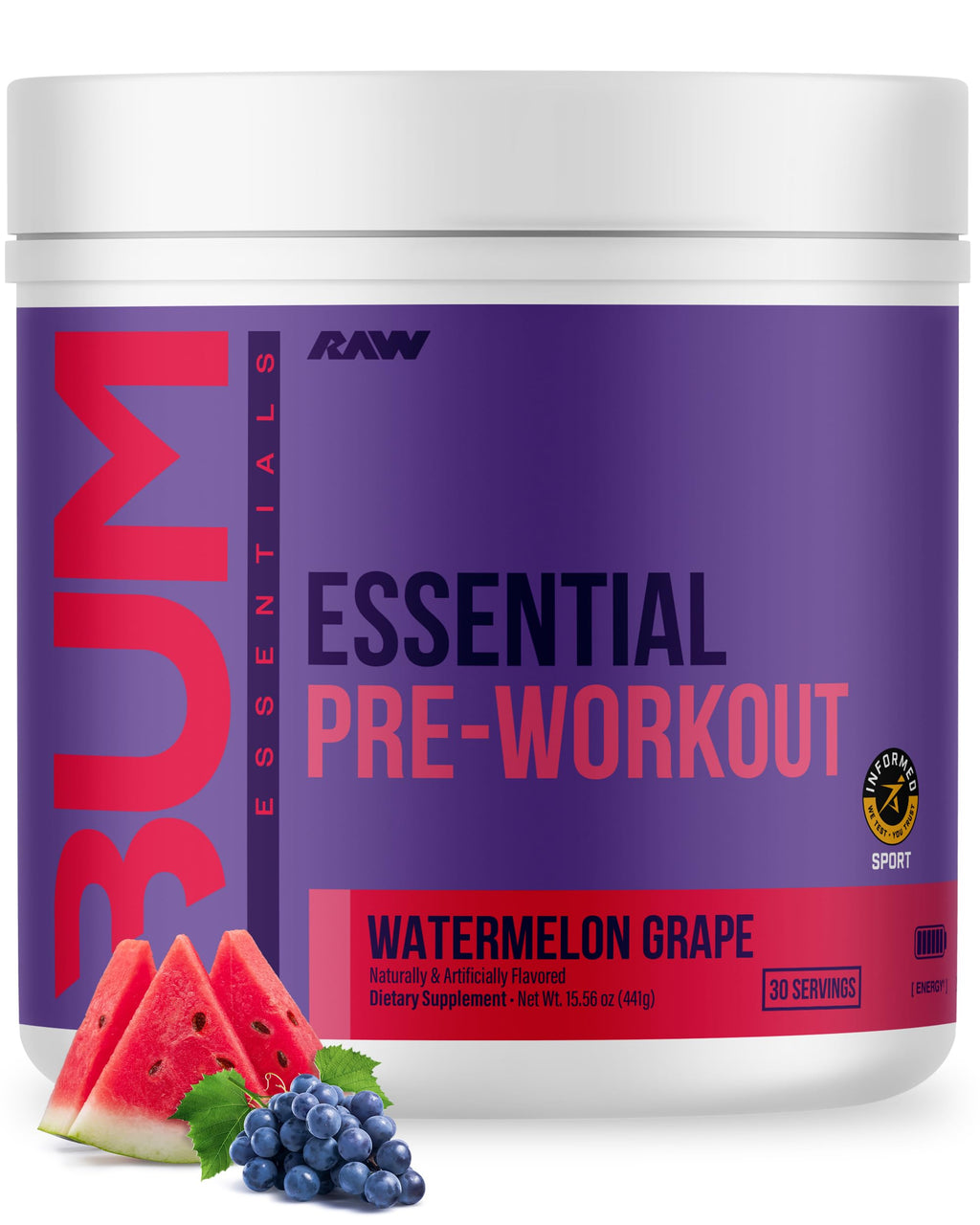 RAW Nutrition - Essential Pre - Chris Bumstead Pre Workout Formula, Sports Nutrition Pre-Workout Powders | Men & Womens Drink, Energy Powder for Working Out (Peach Mango)