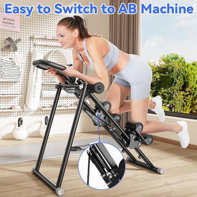 Stair Stepper & Ab Machine by SEWD, 2-in-1 Cardio Workout Equipment with Adjustable Handlebar & Large Pedals, 90% Pre-Assembled Fitness Equipment, Quickly Switch from Stepper to Abdominal Machine