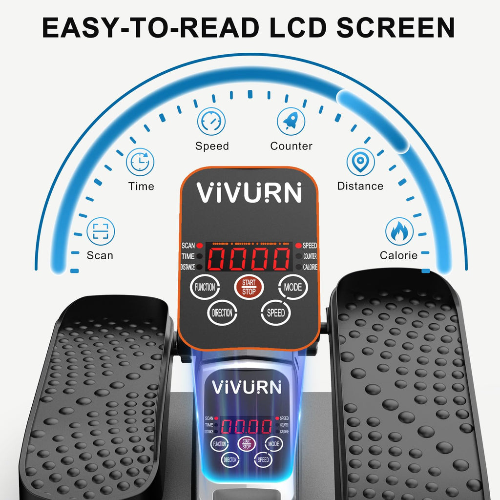 VIVURN-018 Under Desk Elliptical 12 Speed 5 Modes Mini Motorized Leg Exerciser While Sitting for Seniors As Seen on TV with Non-Slip Mat Quiet & Portable Electric Pedal Exerciser for Home and Office