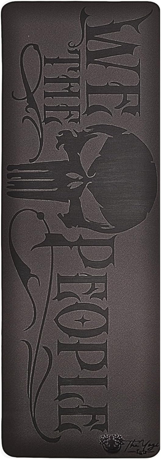 Hero Lyfe Yoga Mat – “We the People” Skull Engraving, Non-Slip Black TPE, 72" x 24" x 6mm, Patriotic Fitness Mat for Veterans and First Responders