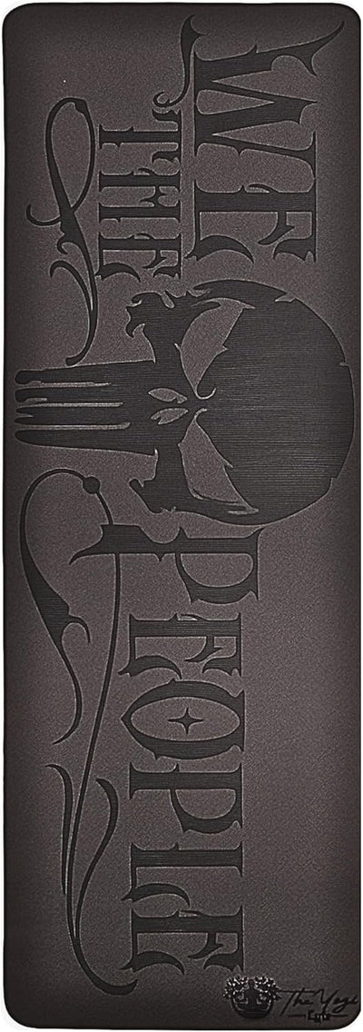Hero Lyfe Yoga Mat – “We the People” Skull Engraving, Non-Slip Black TPE, 72" x 24" x 6mm, Patriotic Fitness Mat for Veterans and First Responders