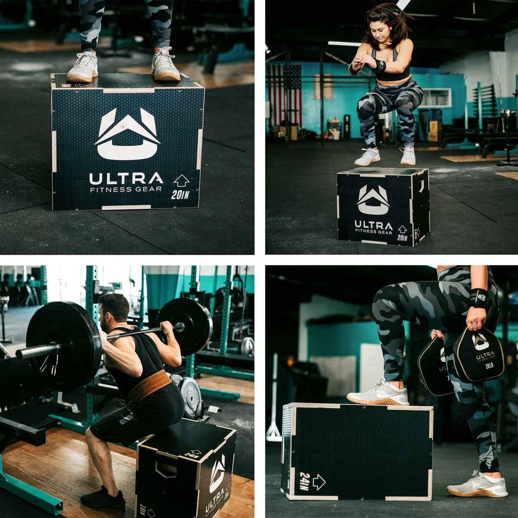 Ultra Fitness Gear Wooden Plyo Box, 31 Plyometric Jump Training Squat, Step Up, Jumps & More Workout Size S, M, L, XL