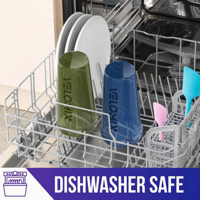 VELOMIX -4 PACK- 28 oz Protein Shaker Bottle for Protein Mixes - 4x Wire Whisk | Leak Proof Shaker Cups for Protein Shakes | Protein Shaker Bottle Pack | Protein Shake Cup (Brown)