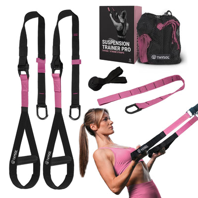 THYSOL® Resistance Trainer Pro Xtreme Straps Army | Sling Trainer Set with Adjustable Door Anchor | Fitness Home Workouts - Suitable for Travelling & for Training Indoor & Outdoor