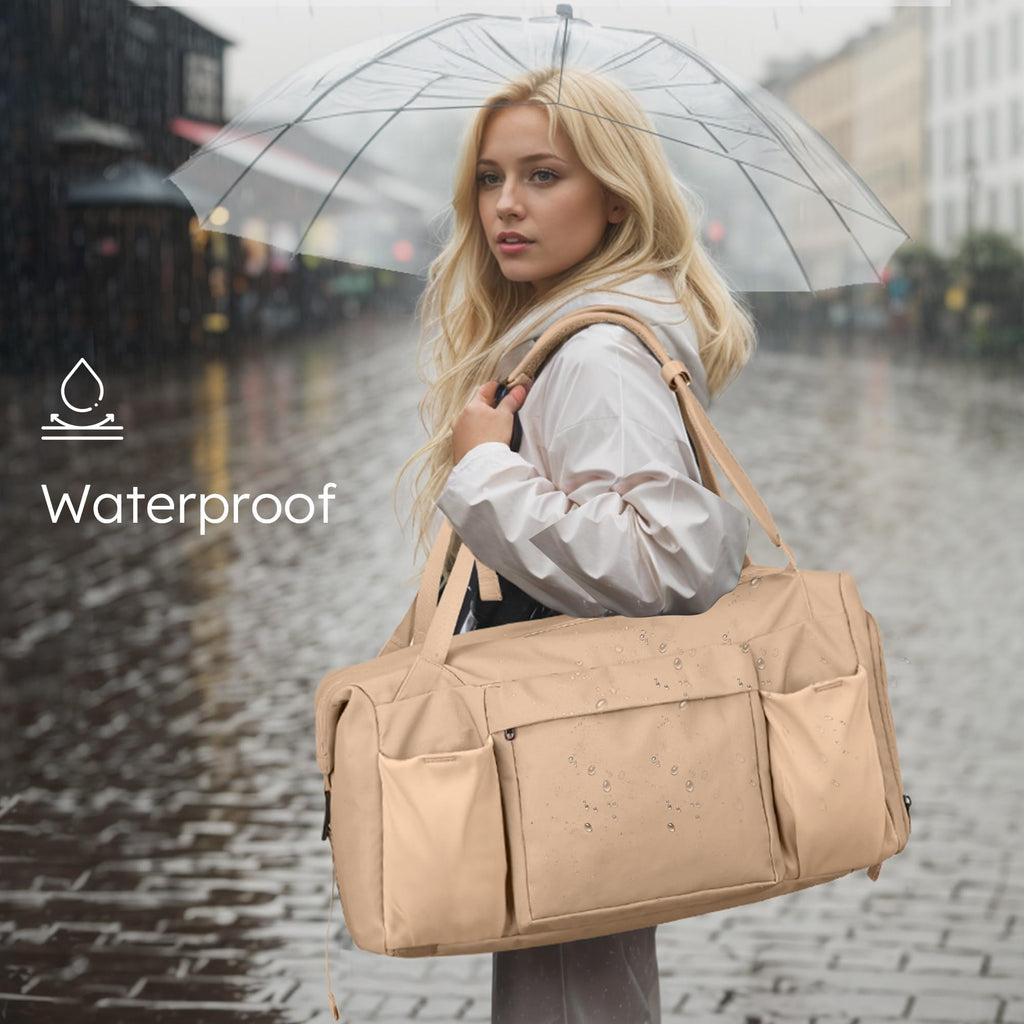 Gym Bag for Men with 2 Upgraded Bottle Holders Convertible Duffle Bag and Gym Backpack Waterproof Sports Bags with Shoes Compartment and Wet Pocket - Black